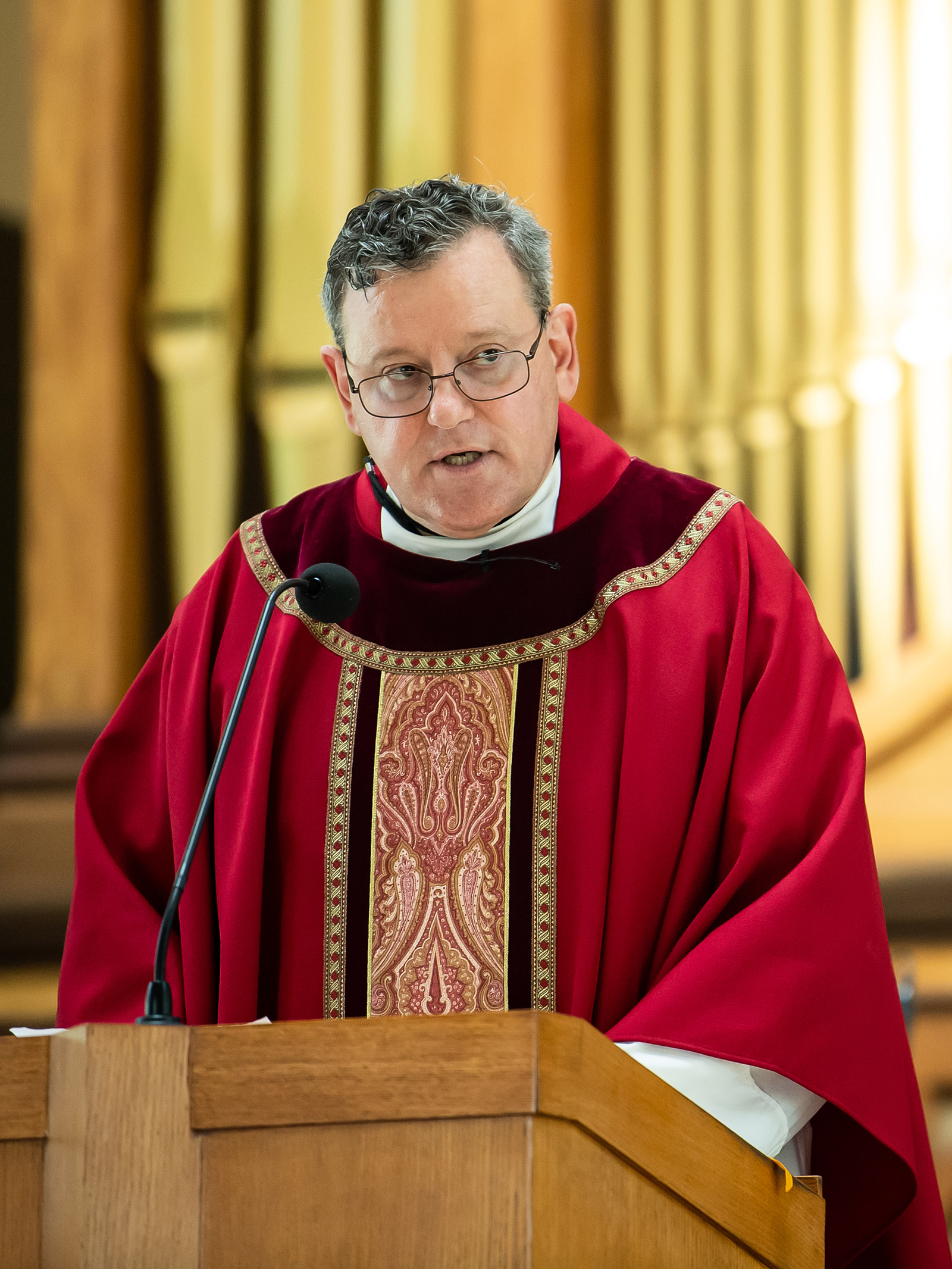 Father Dan Joyce during mass