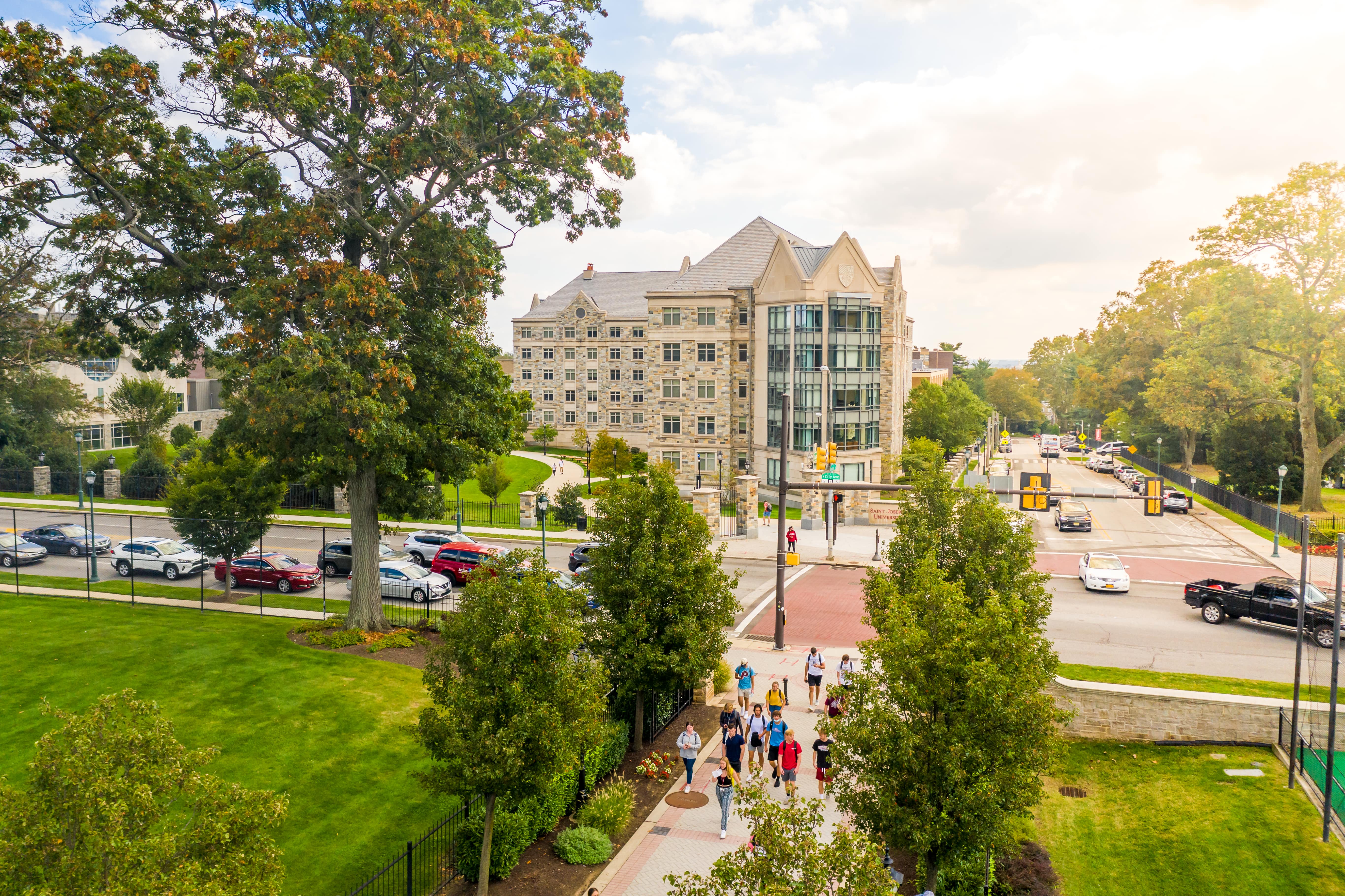 Saint Joseph's University's campus in the fall