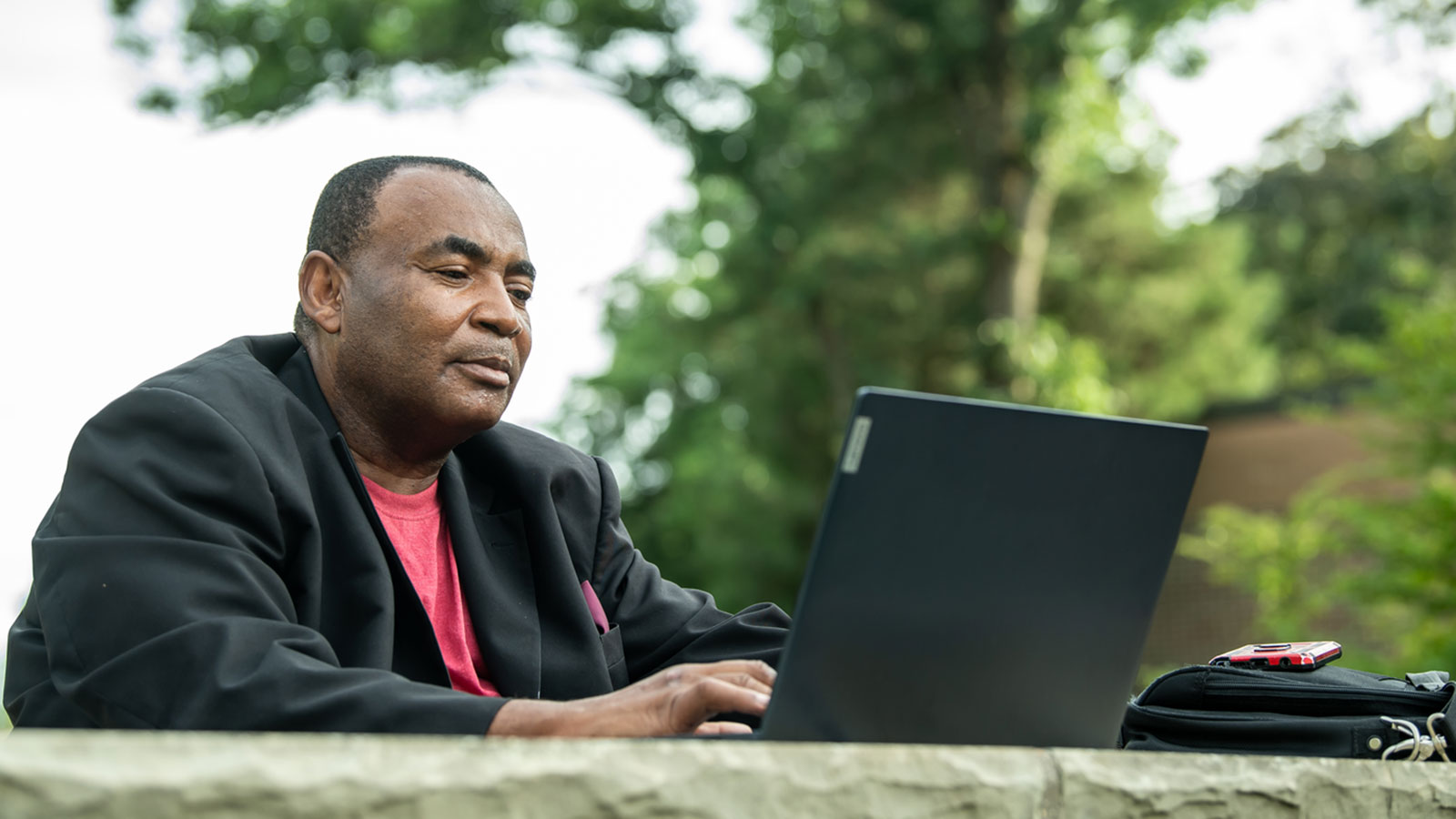 Adult learner on a laptop