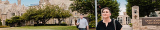 Two graduate students on Saint Joseph's Philadelphia campus