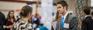 saint joseph's university student at a career fair