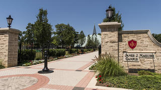 Entrance to the maguire side of campus