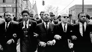 Rep. John Lewis, Martin Luther King and others marching from Selma to Montgomery