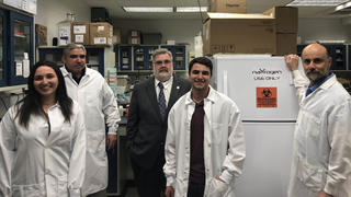 Left to right: student Megan Cecchine, Nicolaides, McCann, student Michael Fontana, Grasso