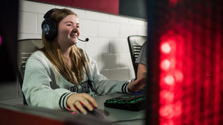 Saint Joseph's student in new esports lab