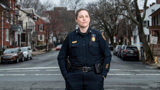 michelle kott, bethlehem police department's chief of police, standing outside in uniform