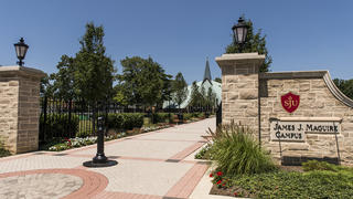 Entrance to the maguire side of campus