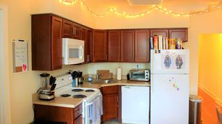 kitchen inside pennbrook apartments, an upperclassmen dorm at saint joseph's university