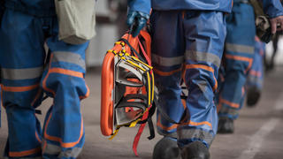 Photo of first responders walking