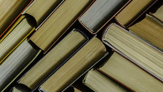 overhead shot of books