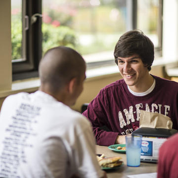 Students in the dining hall