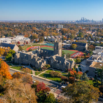 Fall Aerial Shot at Saint Joseph's University