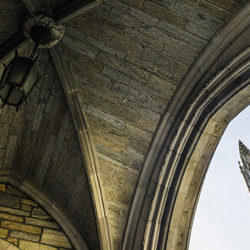 angled view looking up at Barbelin Hall