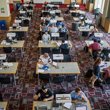 Students studying at Drexel library