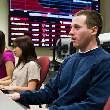 finance student at saint joseph's university in the classroom