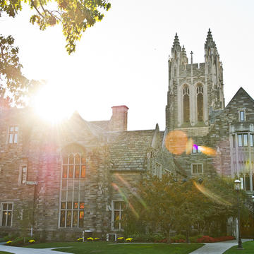 Barbelin tower at sunset on Saint Joseph's University campus