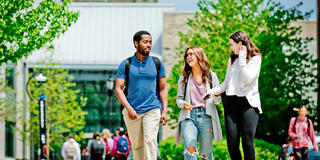 Students walking on Saint Joseph's University's campus.
