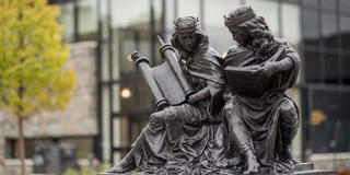 “Synagoga and Ecclesia in Our Time,” an original bronze sculpture on campus that celebrates the 50th Anniversary of ‘Nostra Aetate’