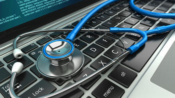stethoscope on a keyboard