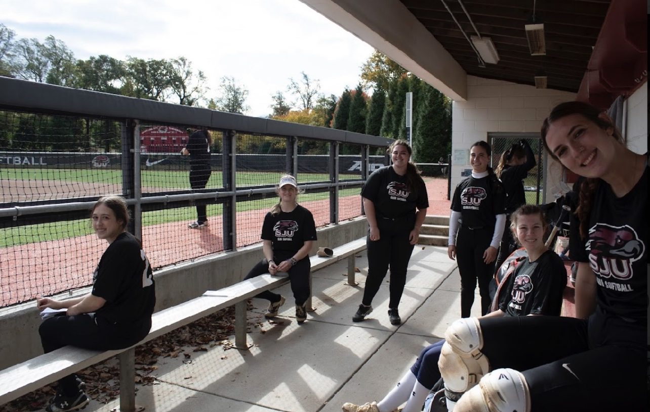Club softball in the dugout