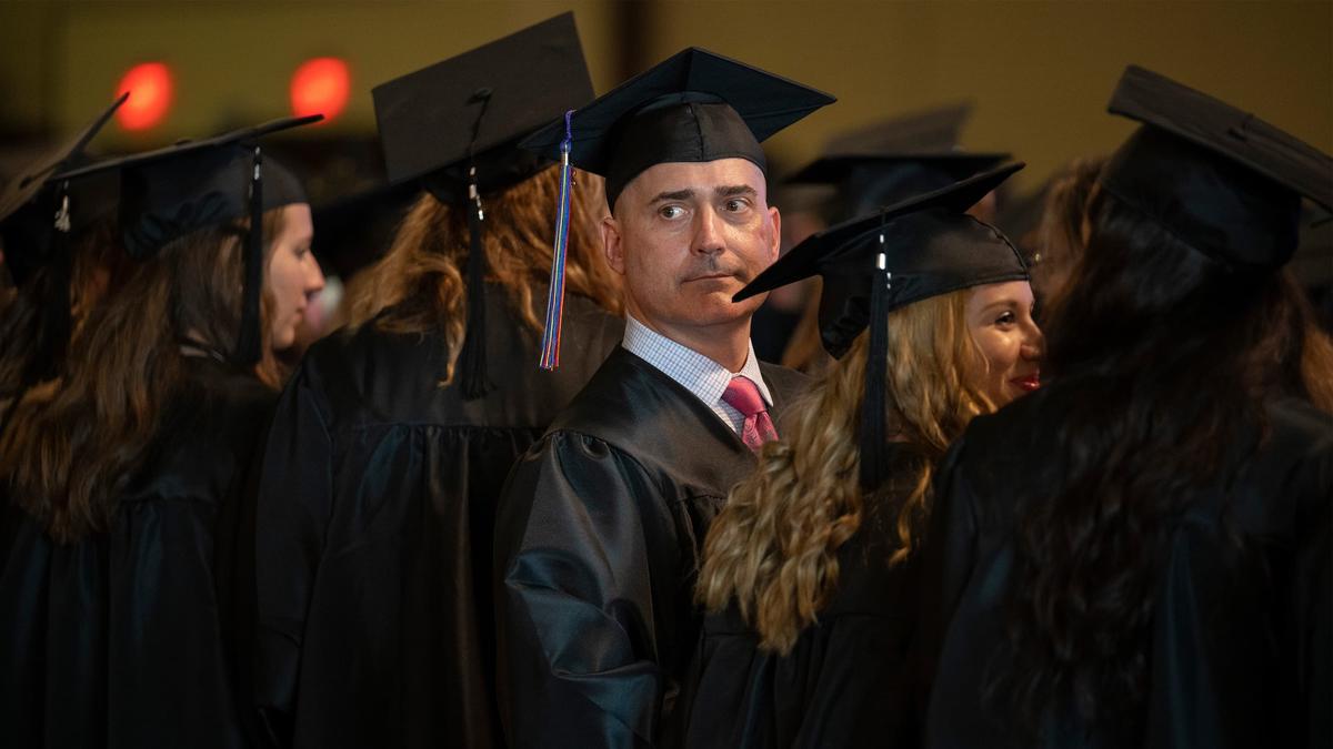 Graduation photo of Michael Jordan at Commencement