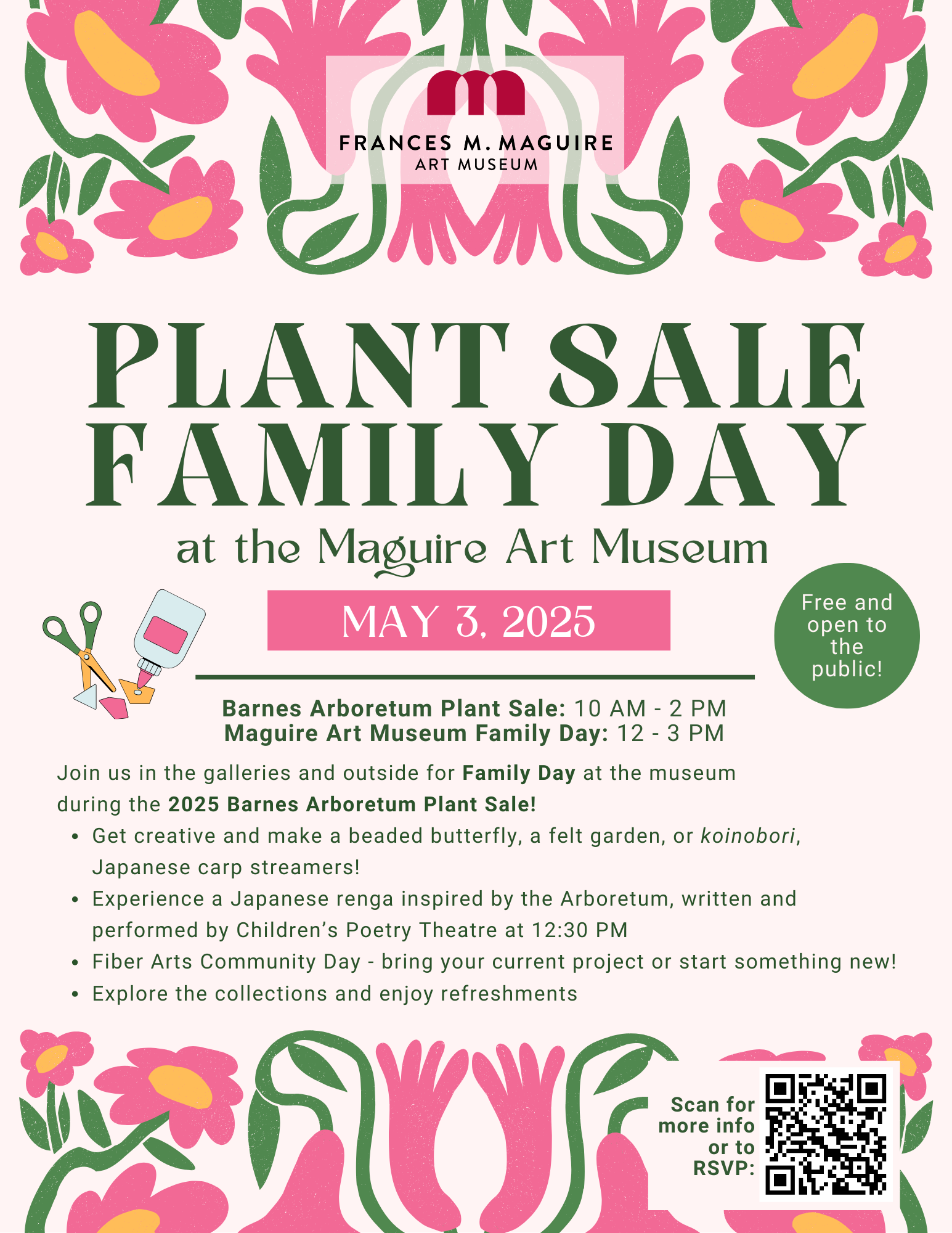 A flyer for Plant Sale Family Day on May 3, 2025.
