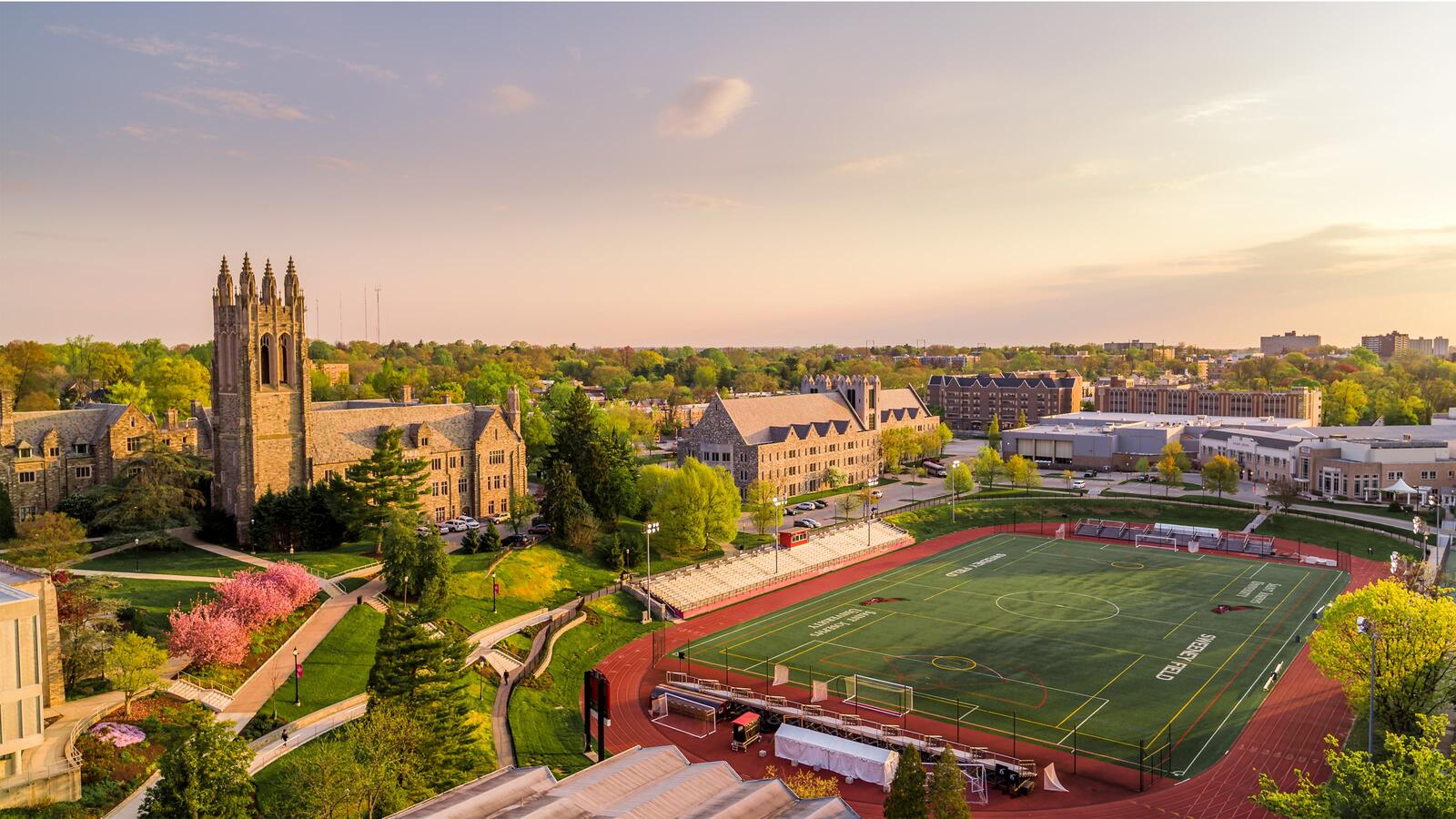 Aerial view of Saint Joseph's University campus