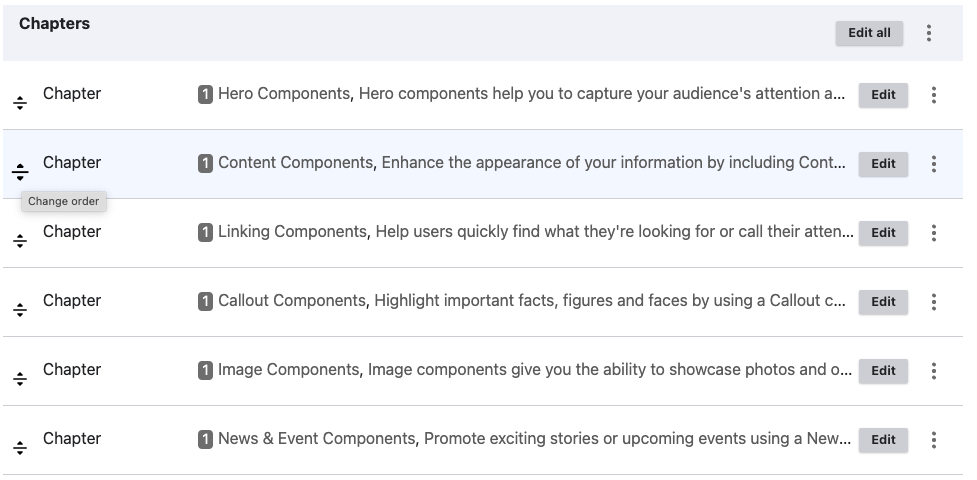Drupal change component order