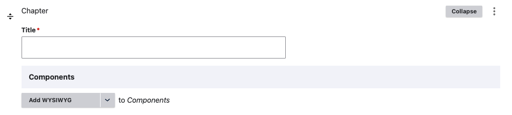 add components to a chapter screenshot