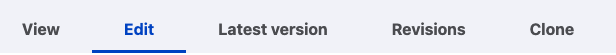 Drupal revisions bar screenshot