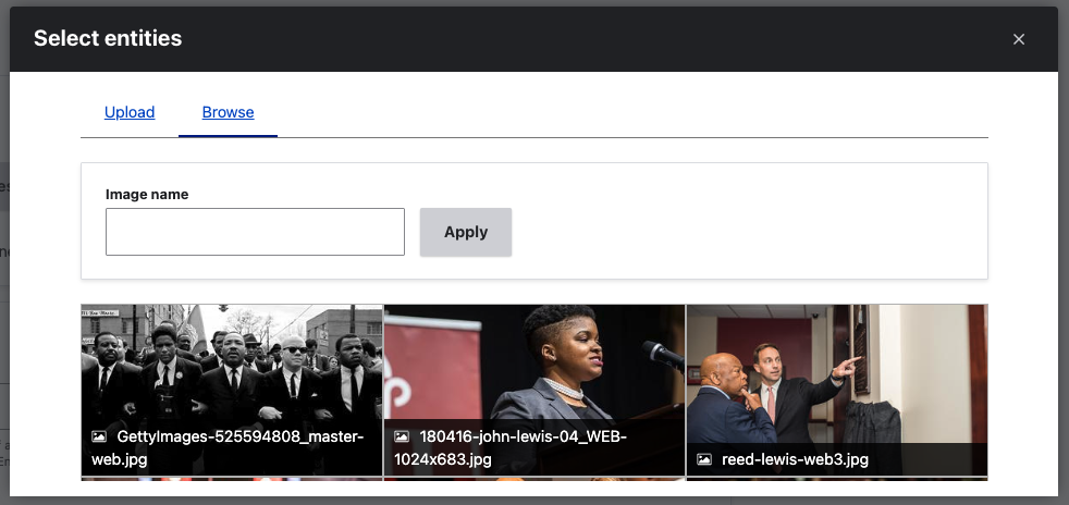 Media Library images screenshot