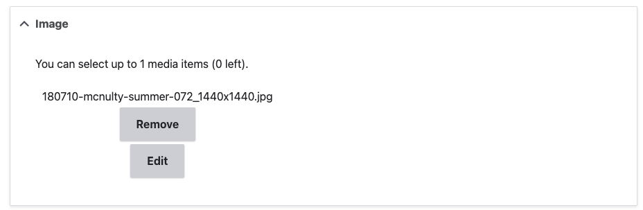 Drupal remove image button screenshot