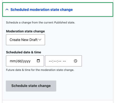 Drupal post scheduler screenshot
