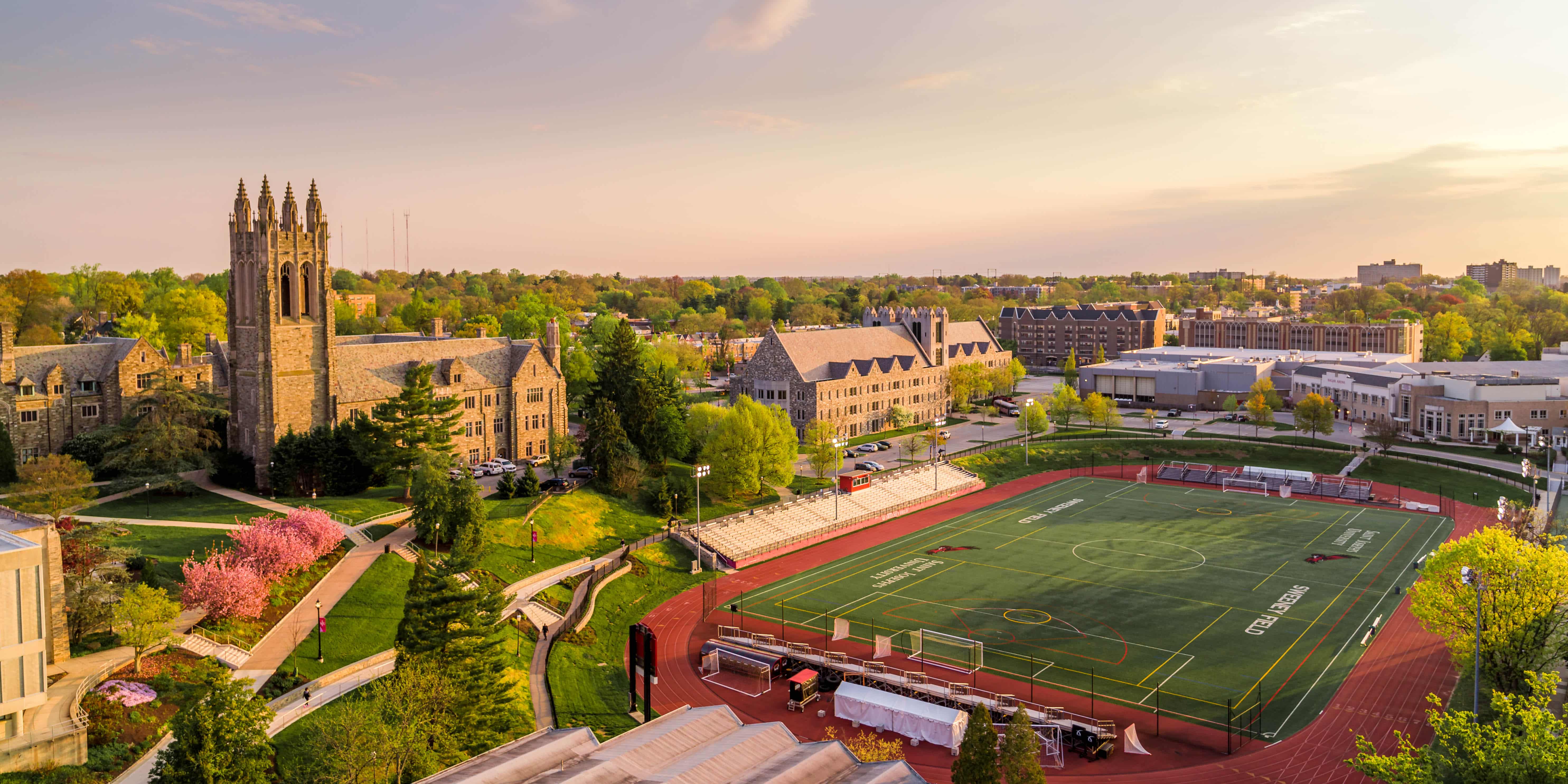 Saint Joseph's University Lacrosse field at sunset