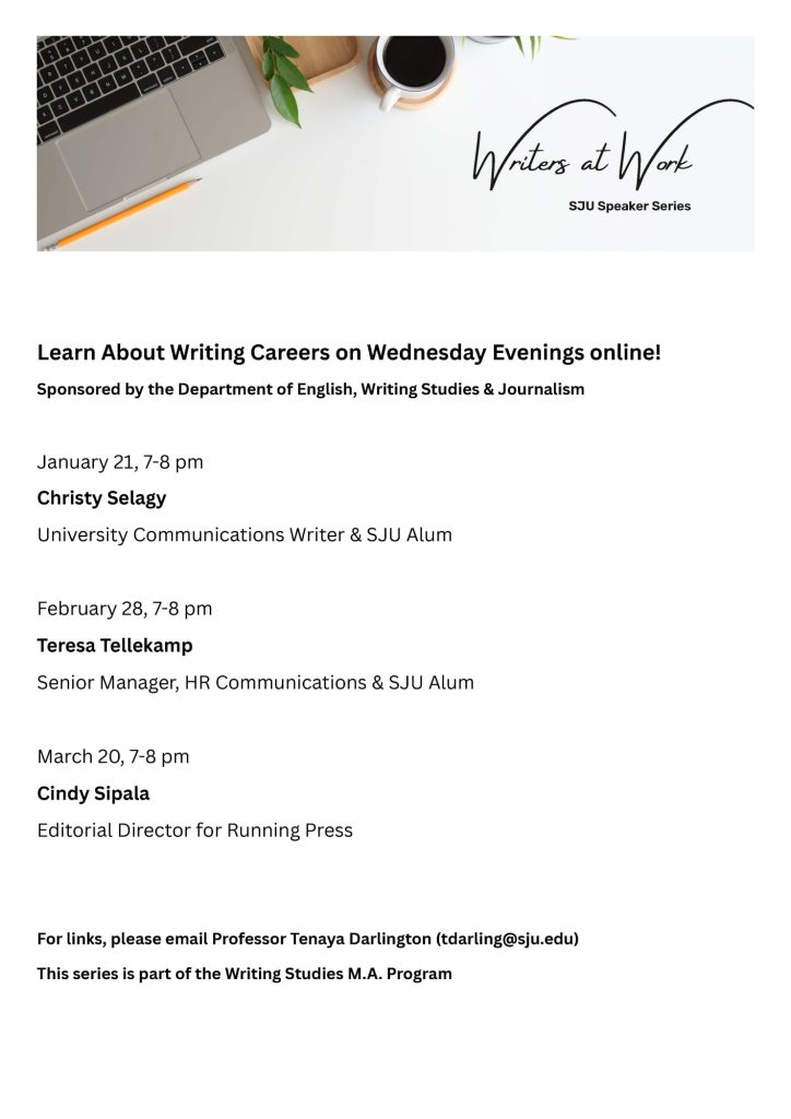 Writers at Work Speaker Series 2024