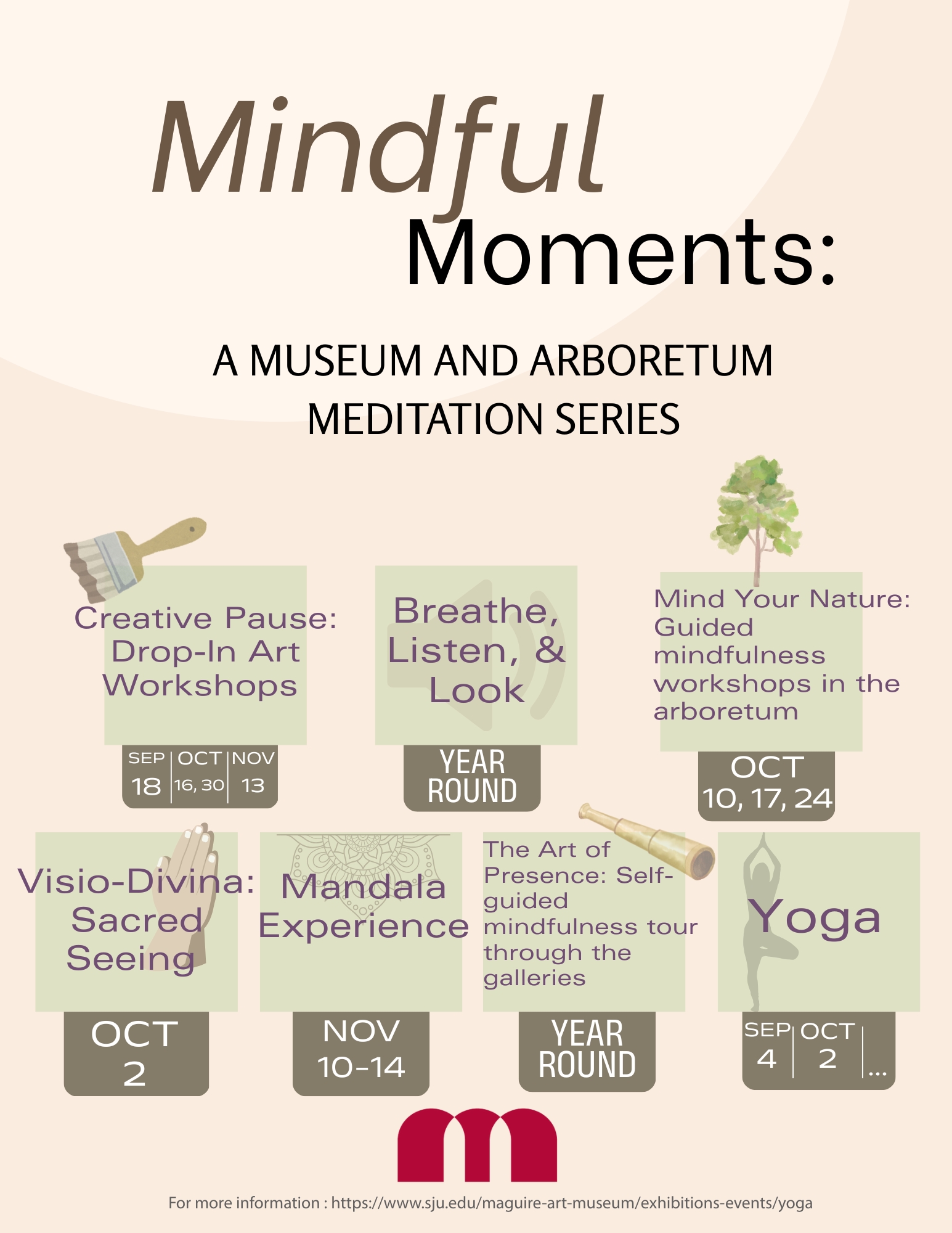 Events from Mindful Moments series at the museum