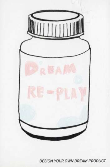 illustration of a bottle of dream replay pills
