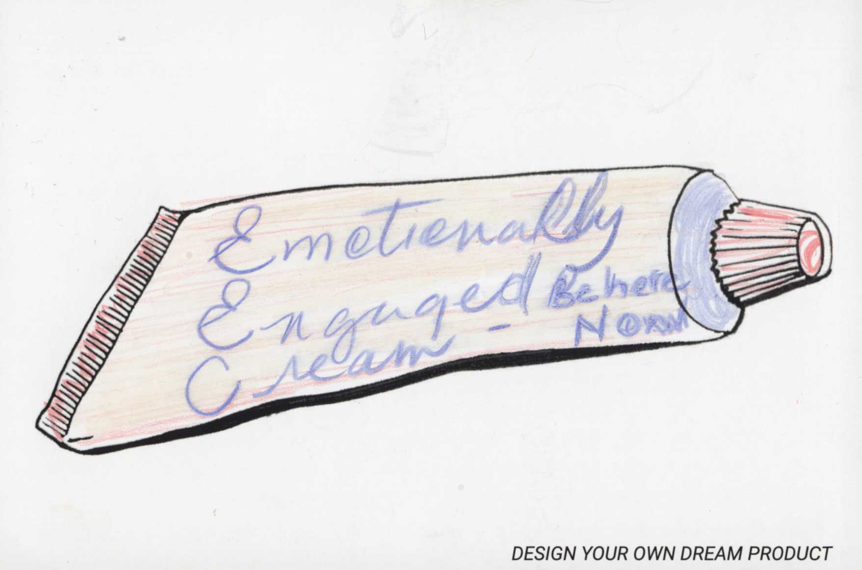 illustration of tube of emotionally engaged cream