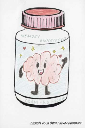 illustration of a bottle of memory enhancer pills