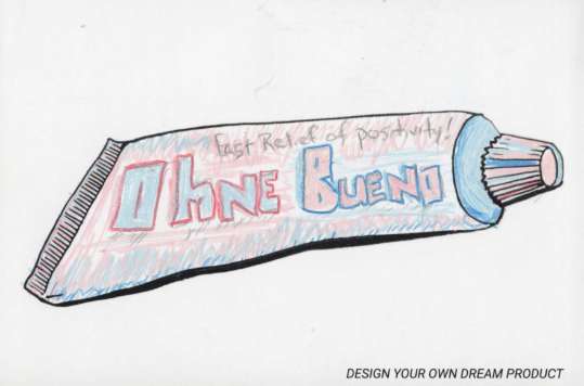 illustration of a tube with Ohne Bueno written on it
