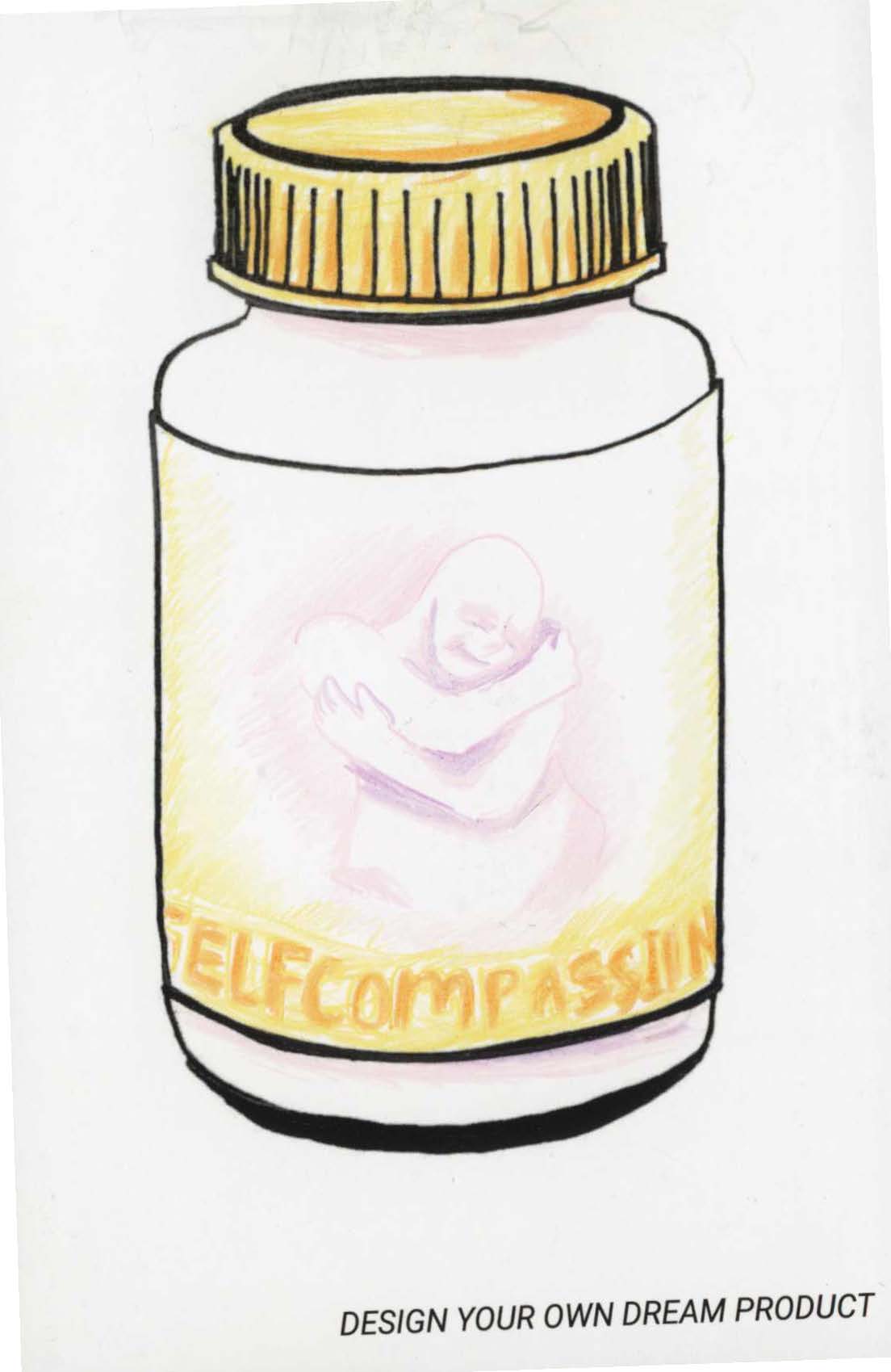 illustration of jar of self-compassion