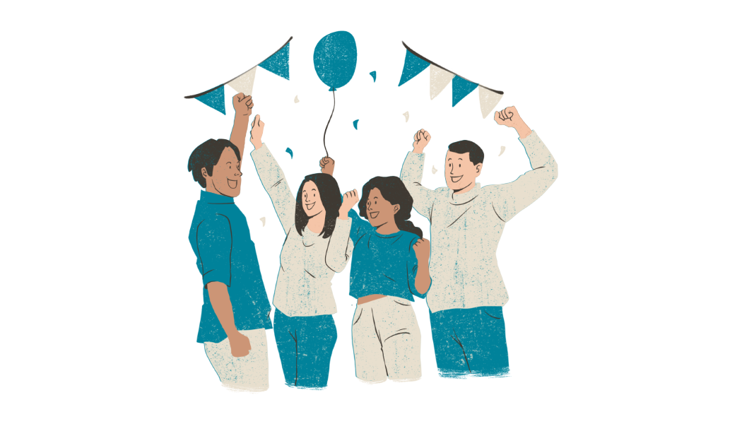 graphic of people celebrating together