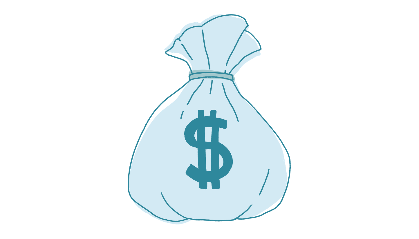 Doodle of a bag of money