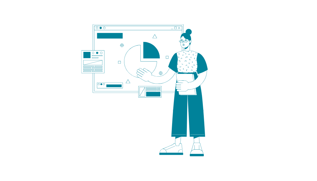 Women explaining data and graphs
