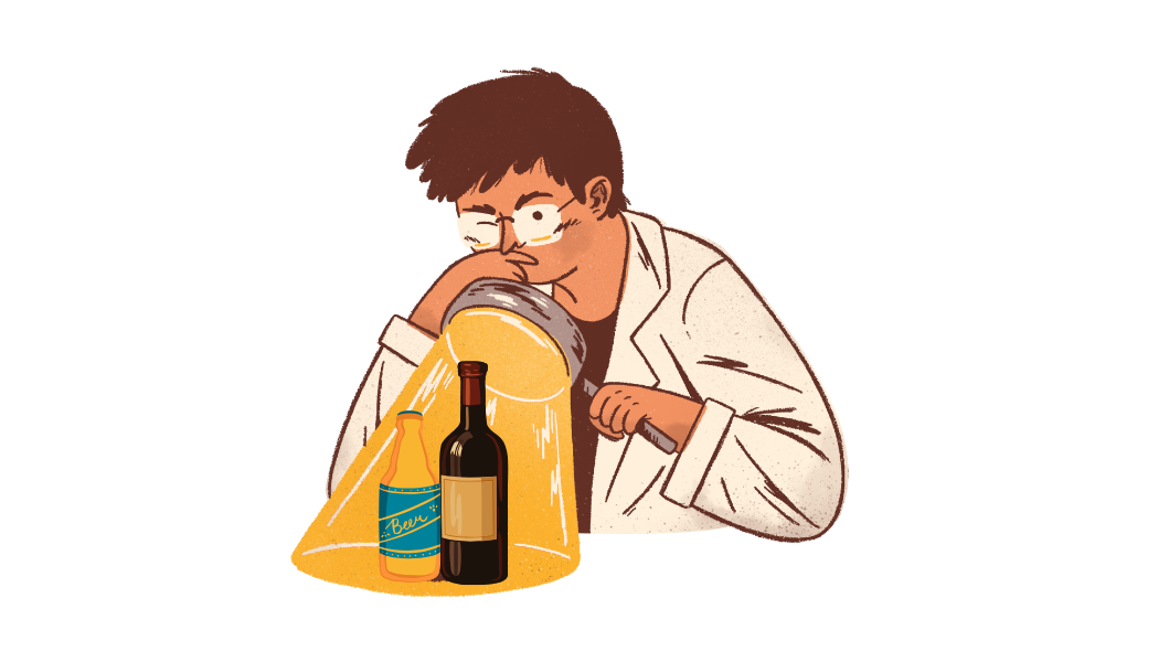 person studying alcohol