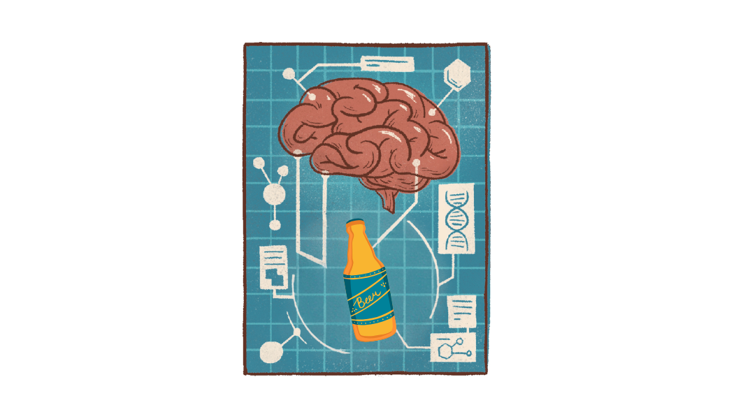 Chart of a brain and alcohol