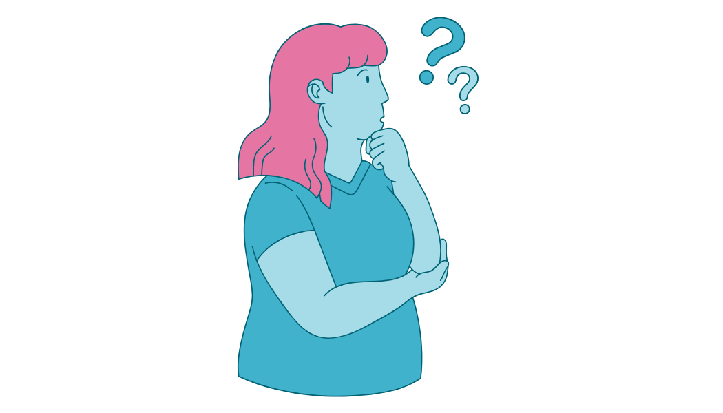 Graphic of a woman thinking