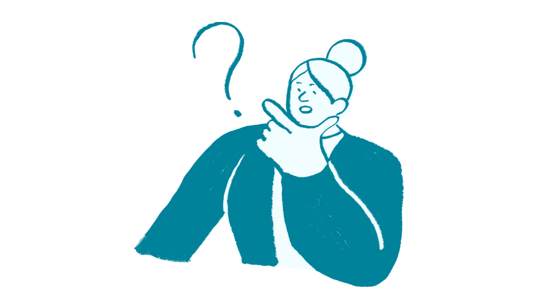 Graphic of a woman asking a question