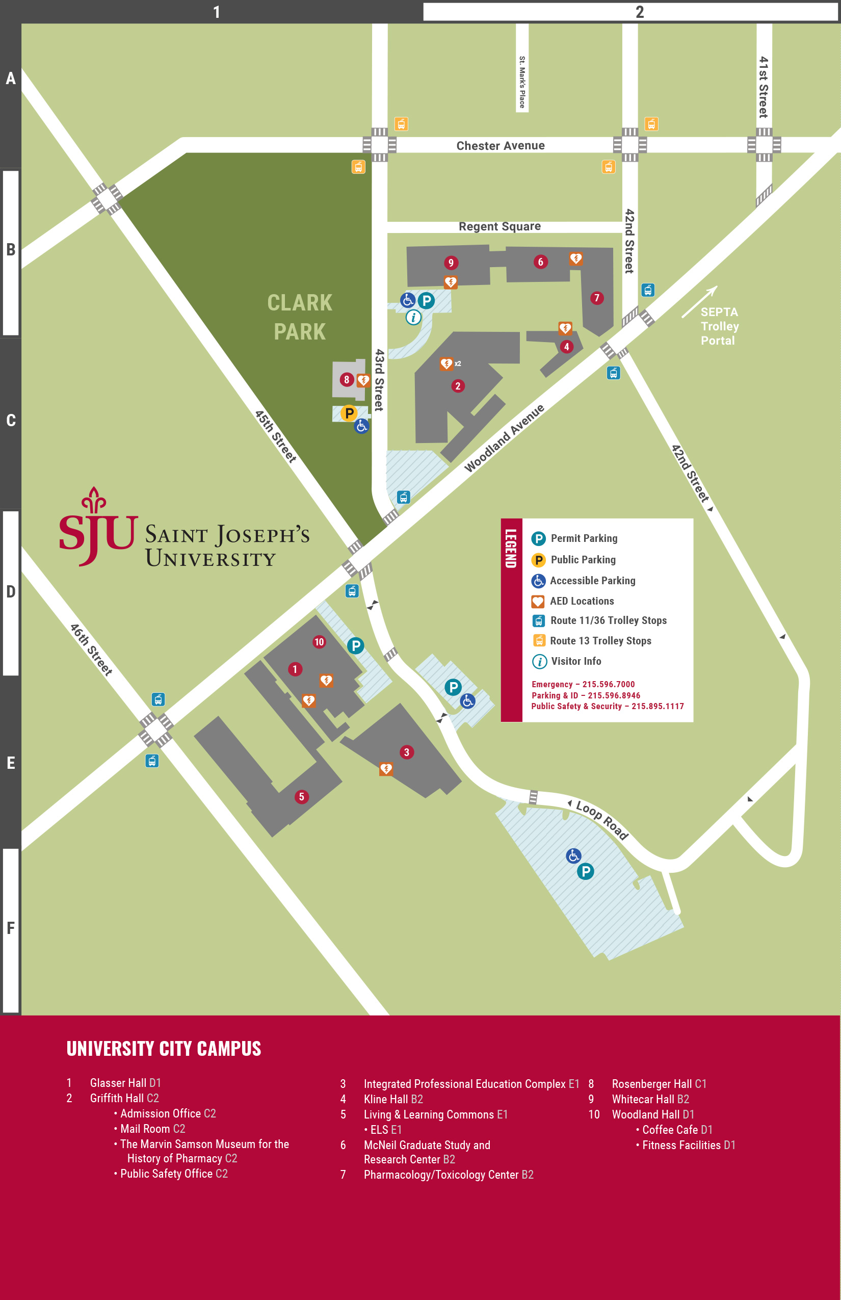 Saint Joseph's University University City Map