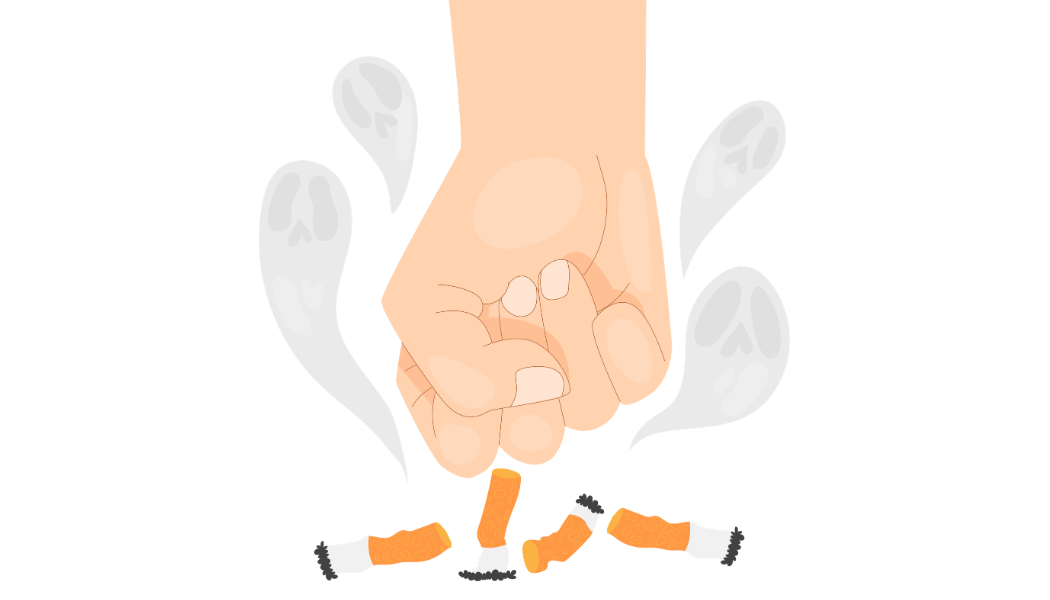 Large hand crushing cigarettes 